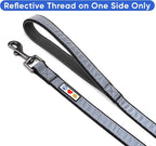Pawtitas 6 FT Padded Dog Leash with Comfortable Neoprene Padding Handle - Black Lead | Medium Reflective Dog Leash with Highly Reflective Band Perfect for Medium and Large Dogs and Puppies