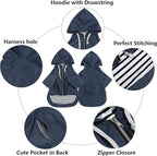 Dog Raincoat rain Jacket Raincoat Dogs Waterproof Small Medium Breeds Zip Closure Storage Pocket Harness Hole Blue M