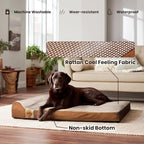 Laifug Orthopedic Memory Foam Dog Bed with Durable Water Proof Liner and Removable Washable Cover (Large (40"x25"x6"), Brown)