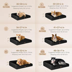 EHEYCIGA Memory Foam Dog Bed Large Sized Dogs, Waterproof Dog Bed Orthopedic with Washable Removable Cover, Non-Slip Pet Bed Couch, 36x27x6 Inches, Black