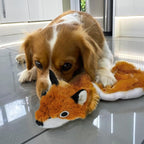 Best Pet Supplies Squeaky Dog Toys with Soft Durable Fabric for Small, Medium and Large Pets Interactive Toy for Indoor Play, Supports Active Biting and Play - Fox, Medium