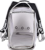 halinfer Dual Extension Pet Backpack Carrier for Large Cat and Small Puppy up to 20 Pounds, Clear Space Capsule Astronaut Transparent Bubble Window Pet Vet Travel Visit Bag