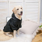 SCENEREAL Dog Hoodie Sweaters for Small Medium Large Size Dogs, Fleece Pet Sweatshirt with Hat and Pocket,Soft Cotton Cold Winter All Weather Clothes for S to XL Sized Dogs,Black (SM)