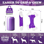6-Pack Tough Dog Chew Toys for Aggressive Chewers Large Medium Breed Bacon Flavor, Bone Toy Dog, Nylon Heavy Duty Extreme Indestructible Teething Training
