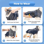 SlowTon Winter Dog Coat, Warm Polar Fleece Lining Doggie Outdoor Jacket with Turtleneck Scarf Reflective Stripe Adjustable Waterproof Windproof Puppy Vest Soft Pet Outfits (XL,Dark Blue)
