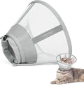 Supet Cat Cone Collar Soft, Air Mesh Recovery Collar to Stop Licking, Breathable Neck Cone Alternative for Small Kitten, Lightweight Cat Head Cone Anti Scratch (S)