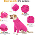 Queenmore Dog Sweater Small, Dog Sweaters for Small Dogs Girl or Boy, Small Dog Christmas Sweater, Winter Puppy Doggie Sweatshirt Knitwear, Pet Chunky Warm Coat for Medium Large Size Dogs, Fuchsia S