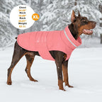 Dog Coat, Waterproof Winter Jacket, Warm Windproof Jacket, Reflective Adjustable Turtleneck Coats for Small Dogs with Hook & Loop - Pink02 - S