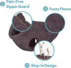 Gooby Sherpa Vest Dog Sweater - Warm Gray, X-Large - Warm Fuzzy Fleece Step in Dog Jacket Without Ring Leash for Small to Medium Dogs