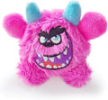 Squeaky Plush Ball Dog Toy, Little Monster Puppy Toys Suitable for All Breeds, Dental Care, Skin-Friendly and Soft and Durable (Rose Red, Large)