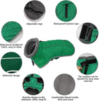 Fragralley Dog Coat Large, Waterproof Dog Jacket with Warm Fleece Lining, Adjustable Reflective Dogs Winter Coat, Turtleneck Pet Coats for Cold Weather (Green XL)
