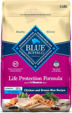 Blue Buffalo Life Protection Formula Small Breed Senior Dry Dog Food, Supports Joint Health and Immunity, Made with Natural Ingredients, Chicken & Brown Rice Recipe, 5-lb Bag