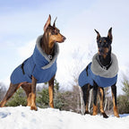 Dog Coat, Waterproof Dog Winter Jacket with Adjustable Buckle, Reflective Turtleneck Pet Snow Vest Warm Fleece Sweater for Small Medium Large Dogs - Blue, M