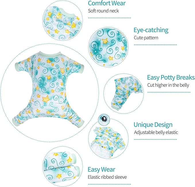 CuteBone Small Dogs Outfit Soft Puppy Onesies Pjs Dog Pajamas Pet Coat Cat Apparel Comfy Doggie Jumpsuit Bodysuit for All Seasons P279L