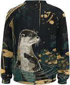 Womens Long Sleeve Tops Y2k Japanese Art Print Sweatshirts Fall Pullover for Women Crewneck Vintage Shirts Boho Tops
