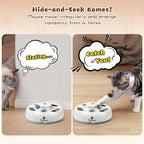 Pawaboo 3-in-1 Automatic Interactive Cat Toy, Electronic Motion Kitten Toy with Fluttering Butterfly Teasers, Track Ball & Random Hide Mouse, USB Rechargeable Cat Teaser Mouse Toys for Indoor Kitties