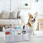 Felt Pet Dog Grooming Bag,Dog Storage Organizer for Grooming Supplies,Portable Tote Organizer for Pet Stuff,Ideal for Dog Cat Toys,Blanket, Shampoo,Trimmer,Clipper,Combo,Brush