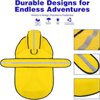Paiaite Dog Raincoat: Hooded Slicker Poncho, Durable Waterproof Jacket with Reflective Stripes for Safety, Convenient Leash Hole, and Adjustable Fit, Perfect for Small, Medium, and Large Dogs Yellow M