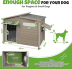 Large Outdoor Wooden Dog House, Weatherproof Dog Houses with Adjustable Vent Windows, Alloy Chew-Resistant Frame, Removable Floor for Medium & Large Dogs (43.5" L x 29.5" W x 33.5" H)