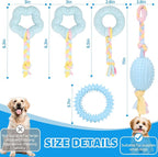 5 Pack Dog Chew Toys for Puppy Cute Blue Dog Toys Puppy Dog Toys for Teething Soft Durable Interactive Chew Toy for Small Dogs Light Blue