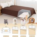 BOCTOPUG Dog Bed Cover for Pets Blankets Rug Pads for Couch Protection Waterproof Bed Covers Dog Blanket Furniture Protector Reusable Changing Pad (Dark Grey+Brown, 52"x82")