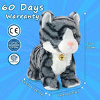 Smalody Interactive Electronic Plush Toy - Upgrade with LED Light Eyes Animated Sound Control Electronic Pet, Robot Cat Kitten Toys Gifts for Boys & Girls Kids Birthday Christmas (Gray)