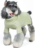 KYEESE Dog Sweater Soft Pet Sweater Warm Dog Coats with Long Sleeve Classic Knitwear Dogs Clothes, Turtleneck Small Dogs Sweater for Cold Weather, Green, X-Small