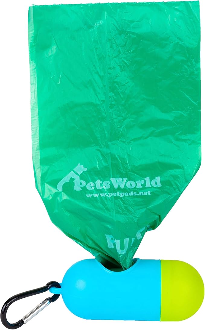 PETSWORLD Scented Dog Poop Bags, Biodegradable Waste Bags for Dogs with Dispenser and Leash Clip, Thick, Sturdy Leak-proof Poop Waste Bags, Odor Proof Bags in Cucumber Scent, 4000 Count Poop Bag Rolls