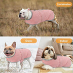 Queenmore Winter Coat, Fleece Puffer Down Vest, Cold Weather Pet Jacket, Waterproof Reflective Reversible Sweater Clothes for Small, Medium and Large Dogs (Light Pink, XL)