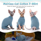 ROZKITCH Cat Jumper, Breathable Soft Jumpers for Sphynx Only, Coat with Four Legs, Warm Sweater T-Shirt Pajamas Jumpsuit Vest Cornish Rex, Devon Rex, Peterbald Blue 2XL