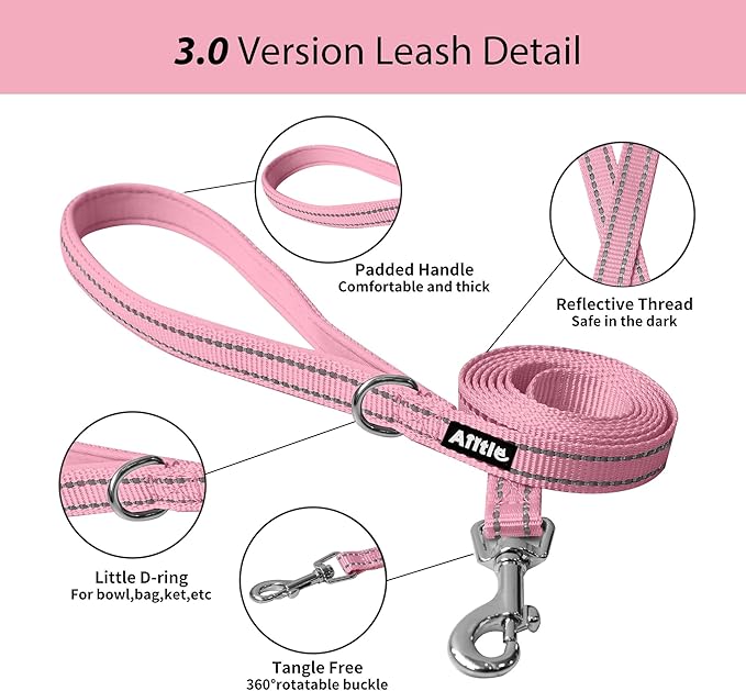 AIITLE Escape Proof Dog Harness - Step in Adjustable Dog Harness No Choke Over with Breathable Mesh and Quick-Release Buckle for Summer- Outdoor Walking, Camping, Training for Medium Dogs Pink XL