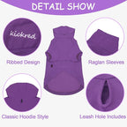 Basic Dog Hoodie Sweatshirts, Pet Clothes Hoodies Sweater with Hat and Leash Hole, Soft Cotton Outfit Coat for Large Medium Small Dogs, Purple (X-Large)