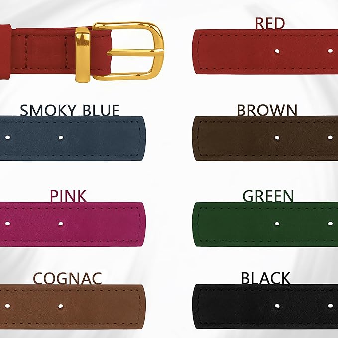 Leather Dog Collar - Heavy Duty Adjustable Soft Padded Pet Collars for Small Medium Large Dogs Breed - Black Green Brown Pink Red Blue (Brown, L, 15"-19" Neck Fit)