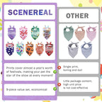 SCENEREAL Holiday Dog Bandanas 9 Pack,Halloween Christmas Thanksgiving Day Dog Bandanas Bulk Set for Party, Puppy Scarf Pet Costume Birthday Supplier for Small Medium Large Dogs Boy Girl