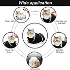 Cat Bathing Bag, Breathable Mesh Cat Shower Bag Anti Scratch Adjustable Cat Grooming Bag for Nail Trimming, Bathing Polyester Soft Cat Washing Bag (White- Black)
