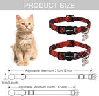 ARING PET 2 Pack Christmas Cat Collars-Cute Cat Collar Breakaway with Bell&Pendant, Adjustable Christmas Plaid Kitten Collars with Safety Buckle for Girl and Boy Cats