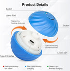 NEOALLYPETS Smart Interactive Dog Toy Ball, Active Rolling Wicked Ball with Automatic Bouncing and Rotating for Puppy/Small Dogs Durable, Chewable, USB Recharger and Fun Gift Toy to Dog (Large)