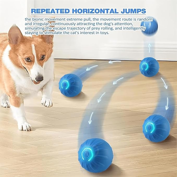 Alizure Dog Ball, Dura Spin Smart Dog Ball, Automatic Rolling Balls for Dogs Interactive Dogs Toys for Aggressive Chewers (Blue)