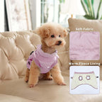 Dog Jacket with Harness,Fleece Lined Warm Puppy Coat for Winter,Soft Windproof Medium Dog Vest,Light Pink L