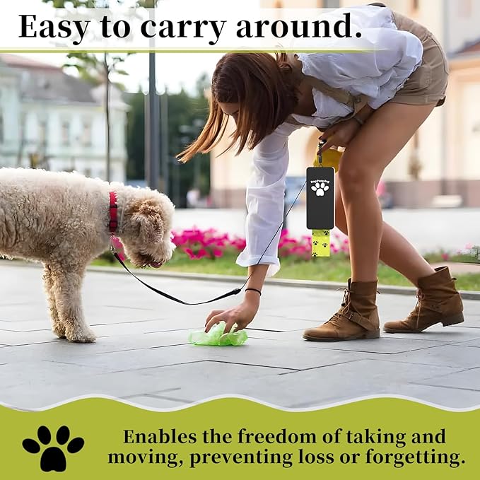 Dog Poop Bag Dispenser, Wall Mounted Dog Poop Bag Holder, Pet Waste Bag Dispenser Indoor ＆ Outdoor, Includes 60 Bags
