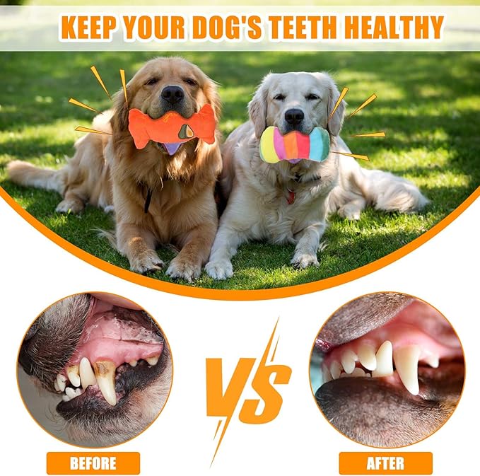 Leyndo 40 Pack Dog Chew Toys for Aggressive Dogs Plush Squeaky Rope Toys for Medium and Large Breed Pet Tug of War Teething Chew Tug