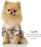 Toby II - The Perfect Tee, 3 Pack Short Sleeve Pet T-Shirt 100% Organic Cotton Tees Clothes for Small, Medium, Large Dogs, Pink Camo, X-Large