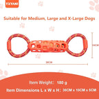 Durable Dog Tug Toy – Tough Double Ring Rope and Rubber Chew Toy with Squeaker, Interactive Tug-of-War for Large Dogs, Heavy Duty Play and Easy to Clean (Double Ring)