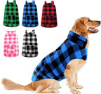 ASENKU Dog Winter Coat, Fleece Doggie Jacket Plaid Reversible Vest Waterproof Windproof Cold Weather Clothes for Small Medium Large Dogs (M, Blue)