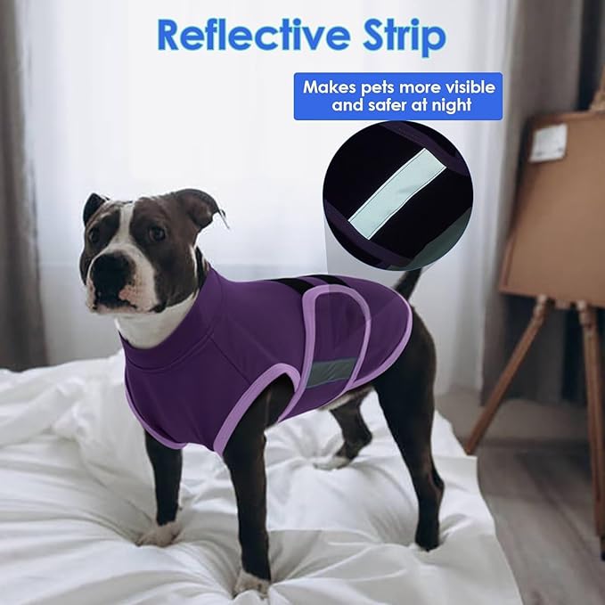 MIGOHI Dog Anxiety Relief Coat,Comfort Anxiety Vest for Dogs,Adjustable Dog Anxiety Calming Wrap for Fireworks,Thunderstorms,Travel, Separation,Anxiety Jacket for Small Dogs, XS,Purple