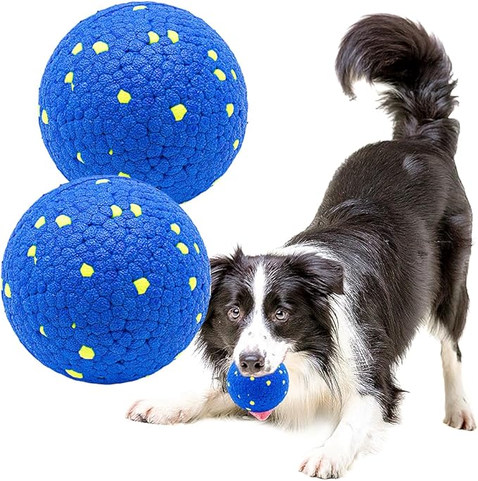 Dog Balls Toys for Aggressive Chewers, Indestructible Durable Bouncy Floating Balls for Dogs to Fetch, Durable Solid Rubber Ball for Training Dog(2 Pack)