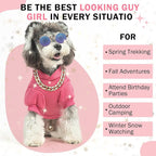 SCENEREAL Dog Hoodie Sweaters for Small Medium Large Size Dogs, Fleece Dog Sweatshirt with Hat and Pocket,Soft Cold Winter All Weather Dog Clothes for S to XL Sized Dogs, Pink S