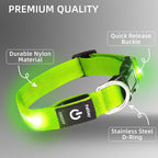 Super Bright LED Dog Collar - Fully Waterproof & Adjustable Glow Collar - USB-C Rechargeable for Night Walking, Safety - Flashing Lighted Collar for Dogs(Green,L)