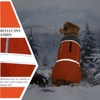 QBLEEV Warm Dog Coat Reflective Dog Jacket, Waterproof Dog Winter Coat Turtleneck Dog Clothes for Cold Weather, Thick Fleece Dog Snowsuit Christmas Dog Vest Pet Apparel for Small Medium Large Dogs L