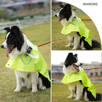 Dog Raincoat Waterproof Rain Poncho with Hoodie, High Reflective Adjustable Pet Rain Jacket with Leash Hole for Small Medium and Large Dogs (Fluorescent Green, Medium)